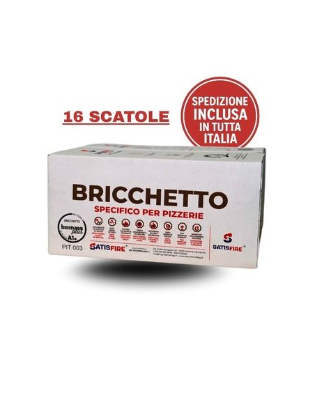 16 Scatole da 18 kg Bricchetto ottagonale SatisFire puro faggio