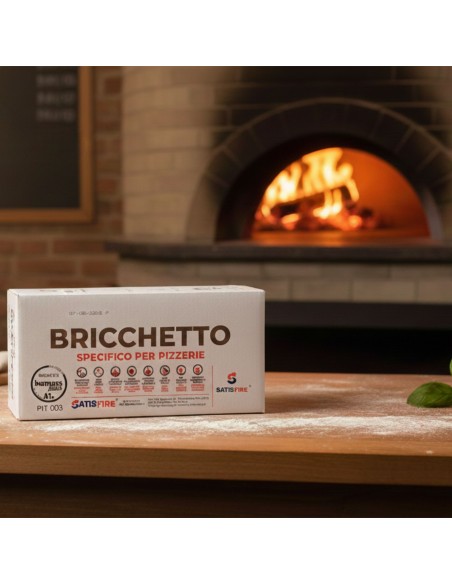 5 Scatole da 18 kg Bricchetto ottagonale SatisFire puro faggio