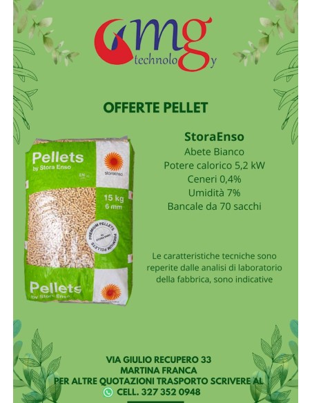 Pellet StoraEnso -70 Sacchi €8,15