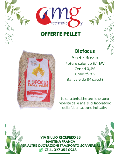 Pellet Biofocus - 70 sacchi €7,70