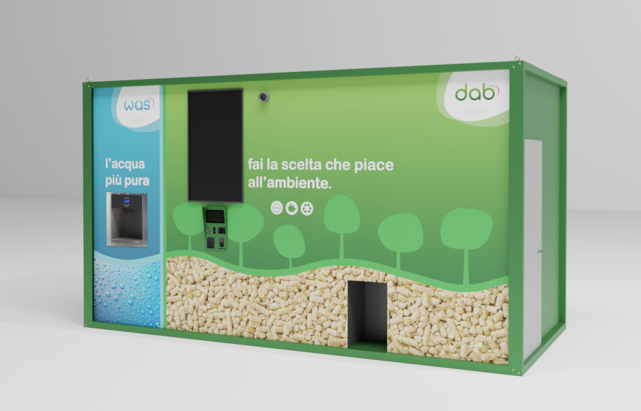 Frontale di distributore automatico di pellet in Puglia modello Easy DAb con Was e Gold DAb con Was